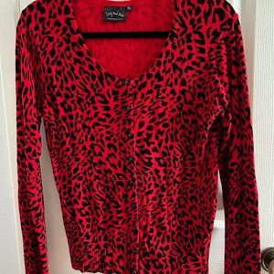 Living dead souls Xl red cheetah cardigan